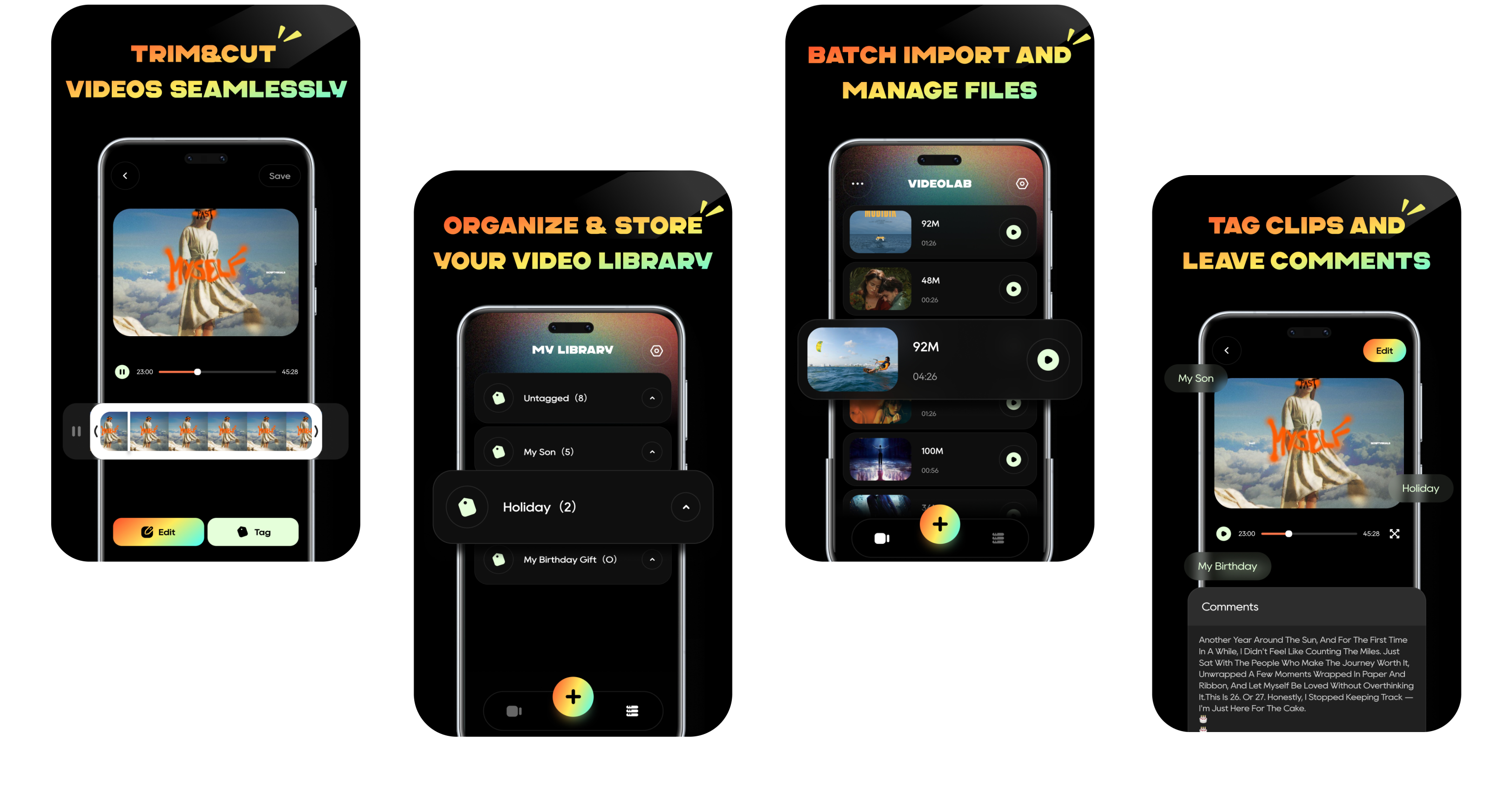 VideoLab detailed feature cards